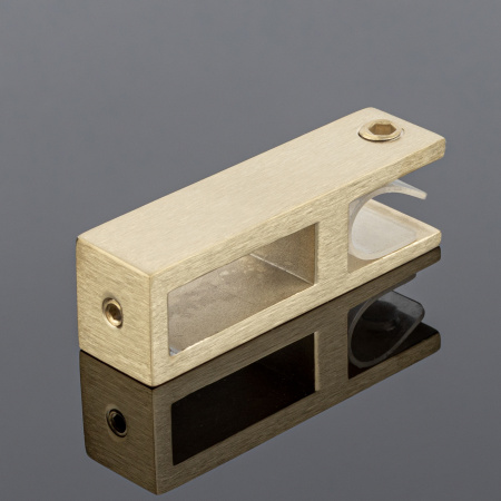 S02-501BGD/sus304 Держатель стекла сквозной 30х10, брашированное золото, sus304