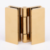 Петля стекло-стекло с  крышками,  яркое золото, латунь H7903-GD/brass