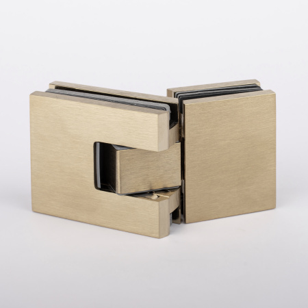 Петля стекло-стекло с  крышками, брашированное золото, латунь H5403-BGD/brass Петля стекло-стекло с  крышками, брашированное золото, латунь H5403-BGD/brass