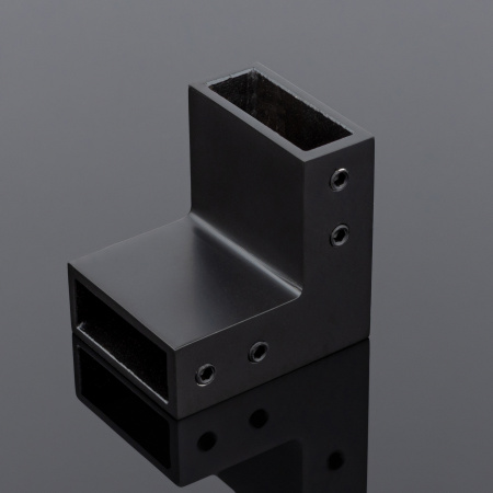 S02-504BLK/sus304 Соединитель трубы 30х10 угловой 90°, черный матовый, sus304