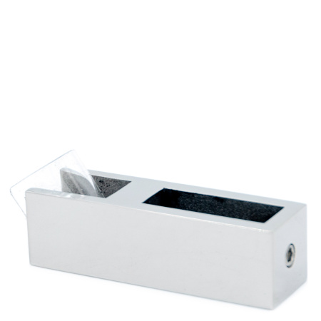 CK-109D19-PC Коннектор трек-стекло прямоугольный, сквозной, D19мм, Хром глянцевый