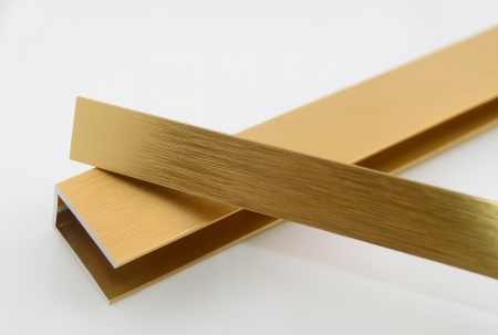 PAL09-830-AL/BGD Опорный профиль для стекла 8 мм, 19х13х2 мм, L-3000, алюминий, брашированое золото