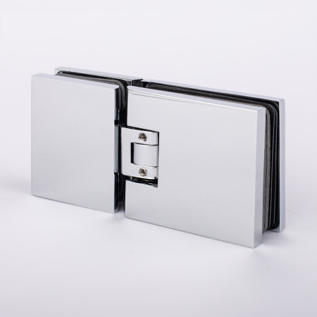 Петля стекло-стекло с  крышками, хром, латунь H1203-СR/brass