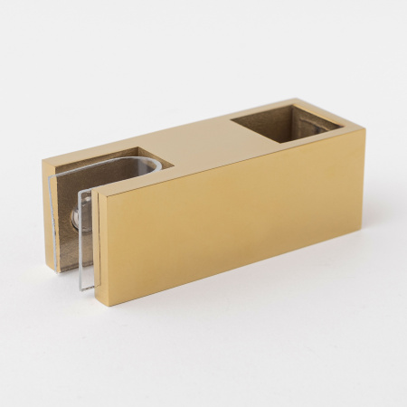 Крепление штанги 15х15 к стеклу (верхнее сквозное) золото глянцевое S10-1502GD