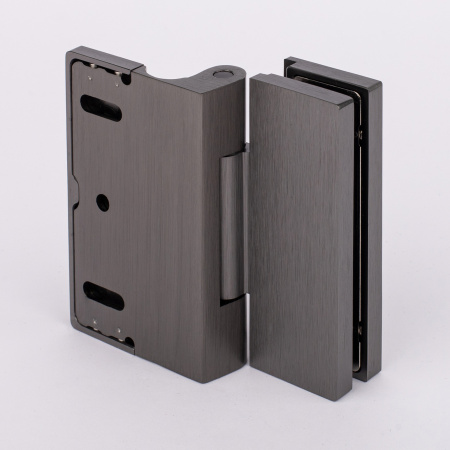 Петля стена-стекло с  крышкой 90°, графит матовый, латунь H79L-GFM/brass