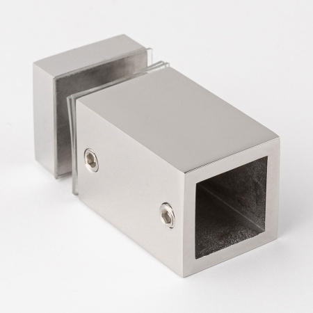 Сквозное крепление штанги 15х15 к стеклу Хром глянцевый S10-1507PC