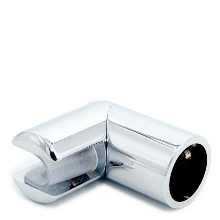 CK-310D19-PC Коннектор стекло-труба угловой 90°, D19мм, Хром глянцевый