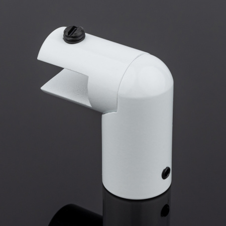 D02-509WM/brass Держатель стекла ф19 торцевой 90°, белый матовый, латунь