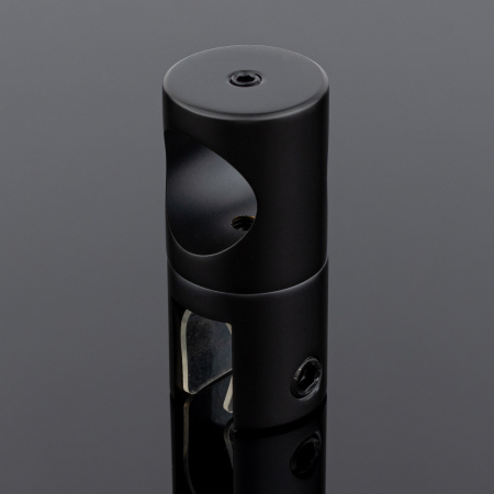 D02-507BLK/brass Держатель стекла сквозной ф19, черный матовый, латунь