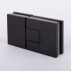 Петля стекло-стекло с  крышками, черный матовый, латунь H5403-BLK/brass