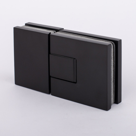 Петля стекло-стекло с  крышками, черный матовый, латунь H5403-BLK/brass