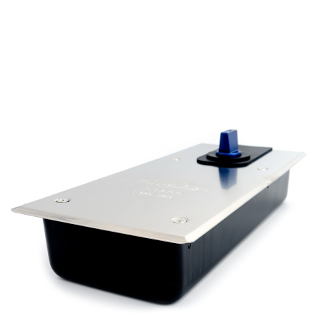 SY-130H90 Доводчик напольный с фиксацией, для двери до 130 кг, Хром Матовый