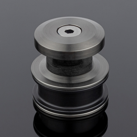 R02-401GFM/SUS304 Ролик с креплением к стеклу, графит матовый, SUS304