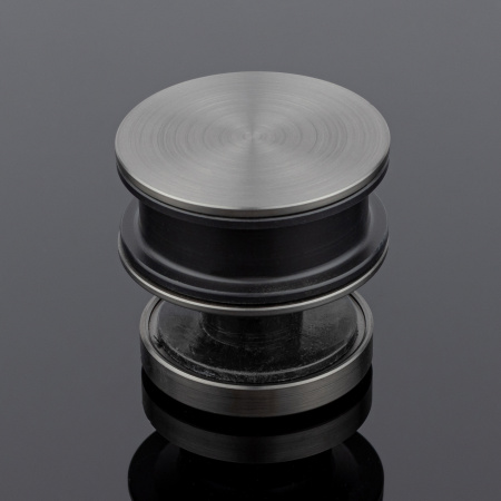 R02-401GFM/SUS304 Ролик с креплением к стеклу, графит матовый, SUS304