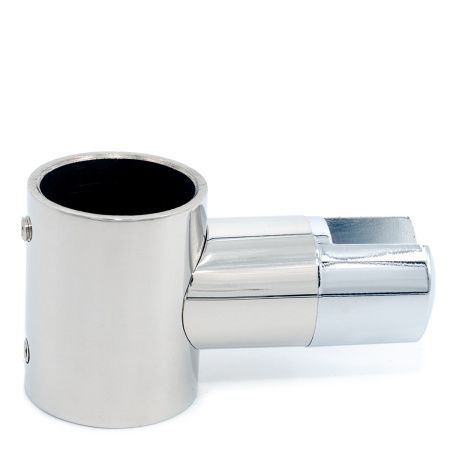 CK-507S-PC Коннектор стекло-труба 90°, для трубы D25мм, Хром глянцевый