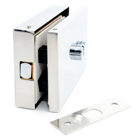 Замок для стеклянной двери LA075A-PC, Хром глянцевый