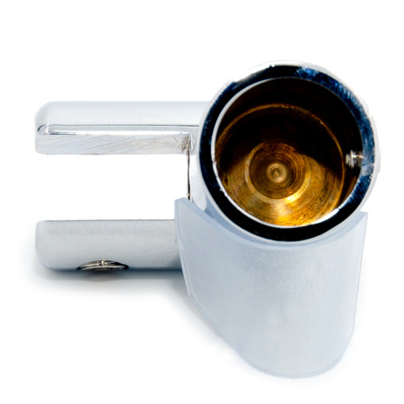 CK-310D19-PC Коннектор стекло-труба угловой 90°, D19мм, Хром глянцевый