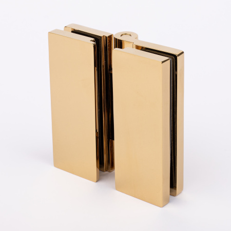 Петля стекло-стекло с  крышками,  яркое золото, латунь H7903-GD/brass