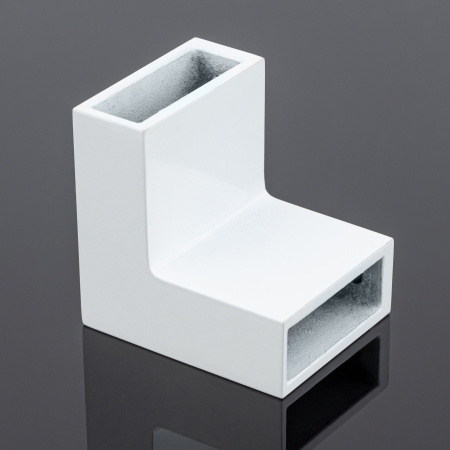 S02-504WM/sus304 Соединитель трубы 30х10 угловой 90°, белый матовый, sus304