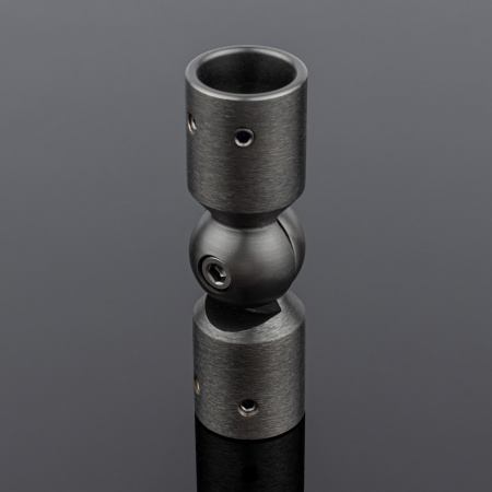 S02-510GFM/brass Соединитель трубы ф19 90°-180°, графит матовый, латунь