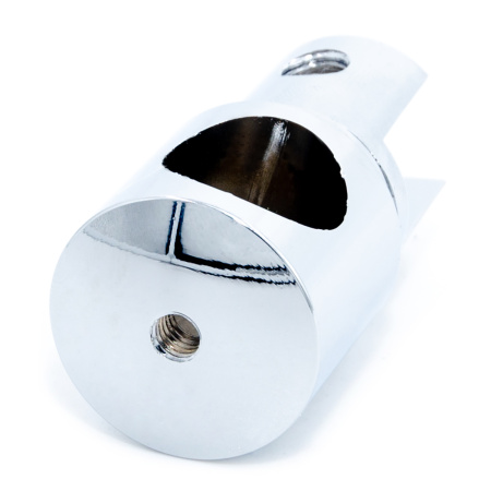 CK-401D19-PC Коннектор стекло-труба торцевой, D19мм, Хром глянцевый