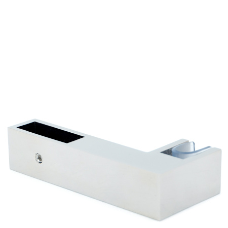 CK-108D30-PC Коннектор трек-стекло 90° прямоугольный,сквозной, 30*10, Хром глянцевый