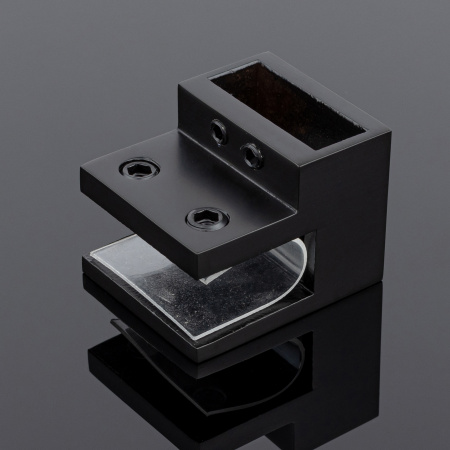 D02-503BLK/sus304 Держатель труба-стекло 30х10 торцевой, черный матовый, sus304