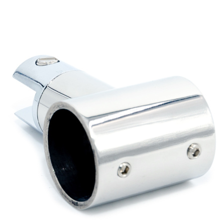 CK-507S-PC Коннектор стекло-труба 90°, для трубы D25мм, Хром глянцевый