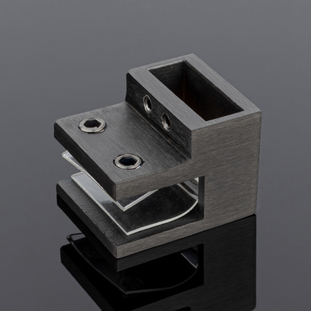 D02-503GFM/sus304 Держатель труба-стекло 30х10 торцевой, графит матовый, sus304