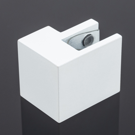 D02-503WM/sus304 Держатель труба-стекло 30х10 торцевой, белый матовый, sus304