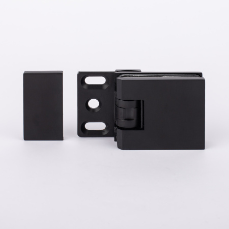 Петля стена-стекло с крышкой 90°,черный матовый, латунь H12-BLK/brass Петля стена-стекло с крышкой 90°,черный матовый, латунь H12-BLK/brass