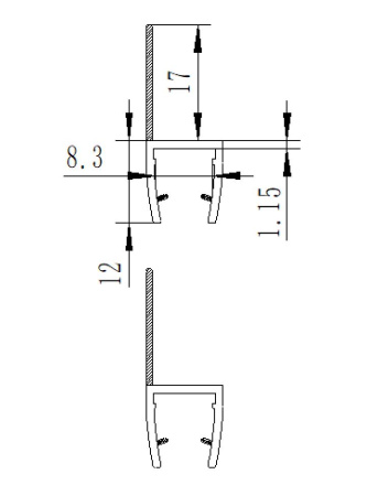 PVH04-909BKL8 Уплотнительный профиль ПВХ для стекла 8 мм, 2500мм 3