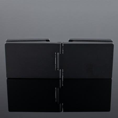 P03-100BLK/brass Петля стекло-стекло с защелкивающимися крышками, черный матовый, латунь