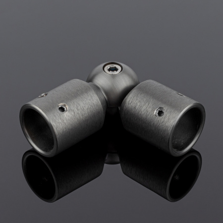 S02-510GFM/brass Соединитель трубы ф19 90°-180°, графит матовый, латунь