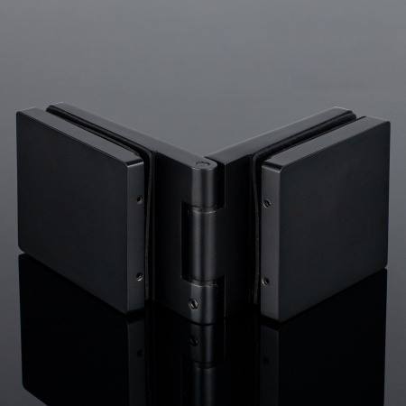 P03-100BLK/brass Петля стекло-стекло с защелкивающимися крышками, черный матовый, латунь P03-100BLK/brass Петля стекло-стекло с защелкивающимися крышками, черный матовый, латунь
