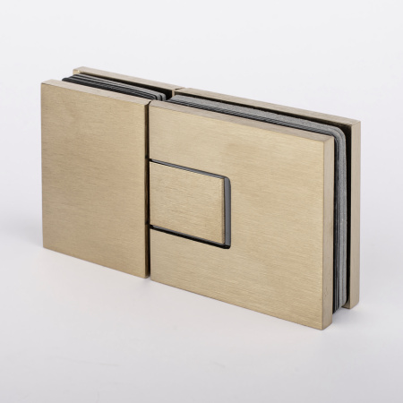 Петля стекло-стекло с  крышками, брашированное золото, латунь H5403-BGD/brass