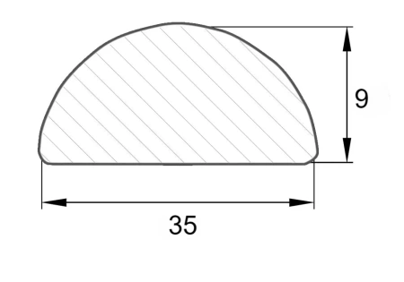 Порог для душевой акриловый 35*9 длина 1000мм, кристально-прозрачный