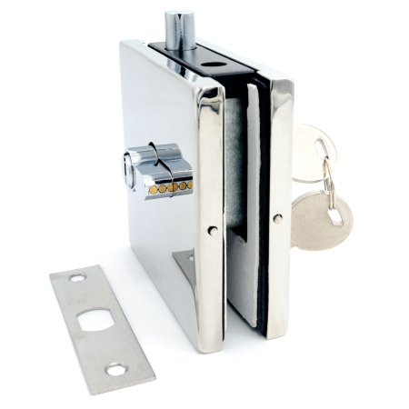 Замок для стеклянной двери L-MB050A-PC, Хром Глянцевый