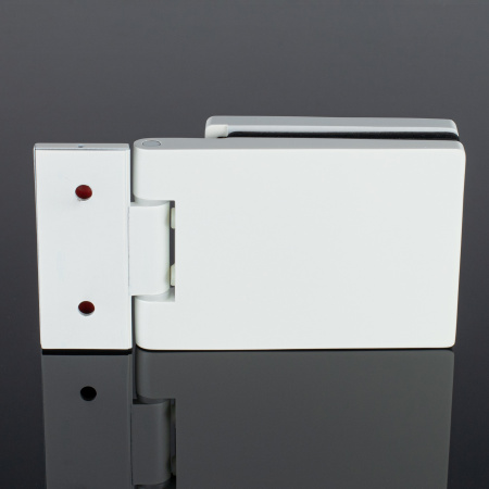 P03-101WG/brass Петля стена-стекло с защелкивающейся крышкой 90°, белый глянец, латунь P03-101WG/brass Петля стена-стекло с защелкивающейся крышкой 90°, белый глянец, латунь