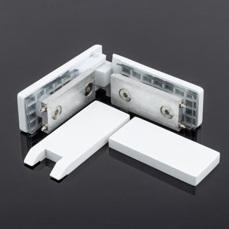 P03-105WM/sus304 Петля стекло-стекло 180°, белый матовый, sus304 P03-105WM/sus304 Петля стекло-стекло 180°, белый матовый, sus304