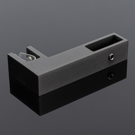 S02-502GFM/sus304 Держатель стекла Г-образный сквозной 30х10, графит матовый, sus304