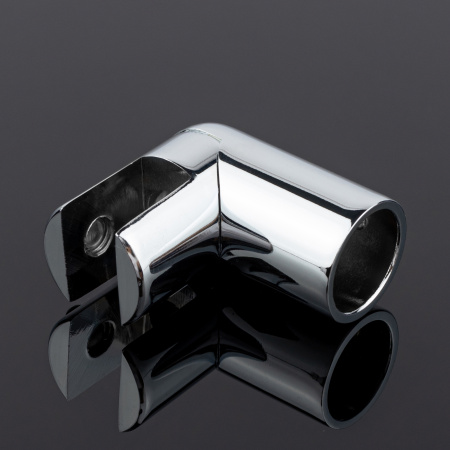 D02-509CR/brass Держатель стекла ф19 торцевой 90°, хром, латунь