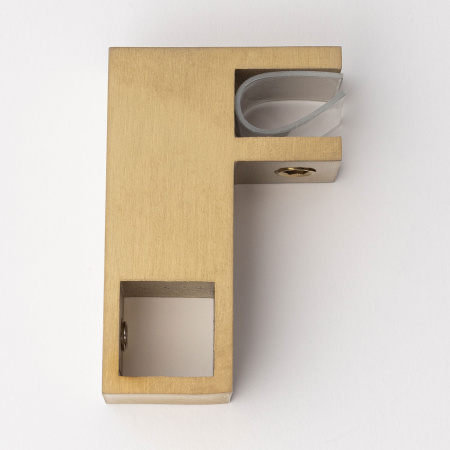 Крепление штанги 15х15 к стеклу Брашированное золото S10-1506GDB