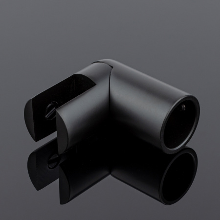 D02-509BLK/brass Держатель стекла ф19 торцевой 90°, черный матовый, латунь