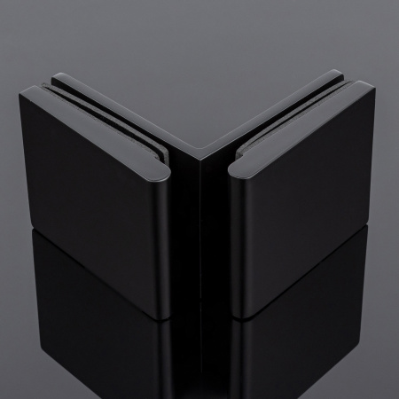 K03-201BLK/brass Коннектор стекло-стекло 90°, черный матовый, латунь