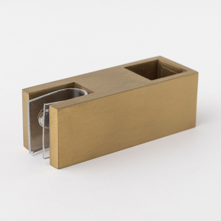 Крепление штанги 15х15 к стеклу (верхнее сквозное) Брашированное золото S10-1502GDB