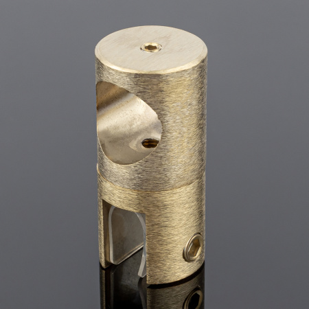 D02-507BGM/brass Держатель стекла сквозной ф19, брашированное золото, латунь