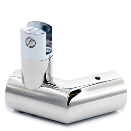 CK-503S-PC Коннектор труба-стекло 135°, для трубы D25мм, Хром глянцевый