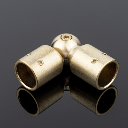 S02-510BGM/brass Соединитель трубы ф19 90°-180°, брашированное золото, латунь