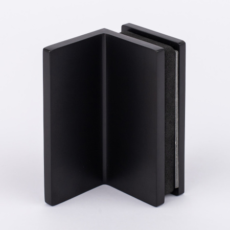 Коннектор стена-стекло с крышкой 90°,черный матовый, латунь H4650-BLK/brass